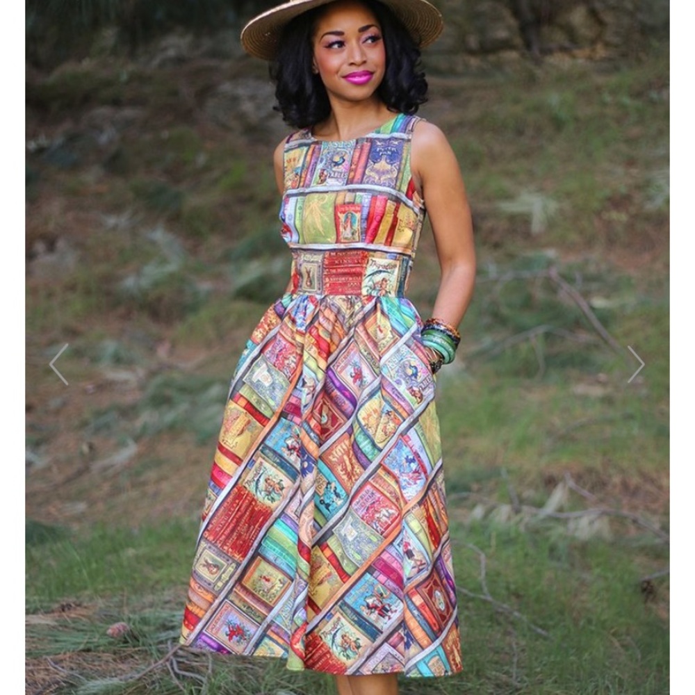 Fairytale book dress with pockets.